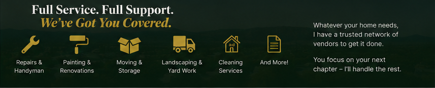 Full Service. Full Support — trusted vendor network: repairs, painting, moving, landscaping, cleaning and more.